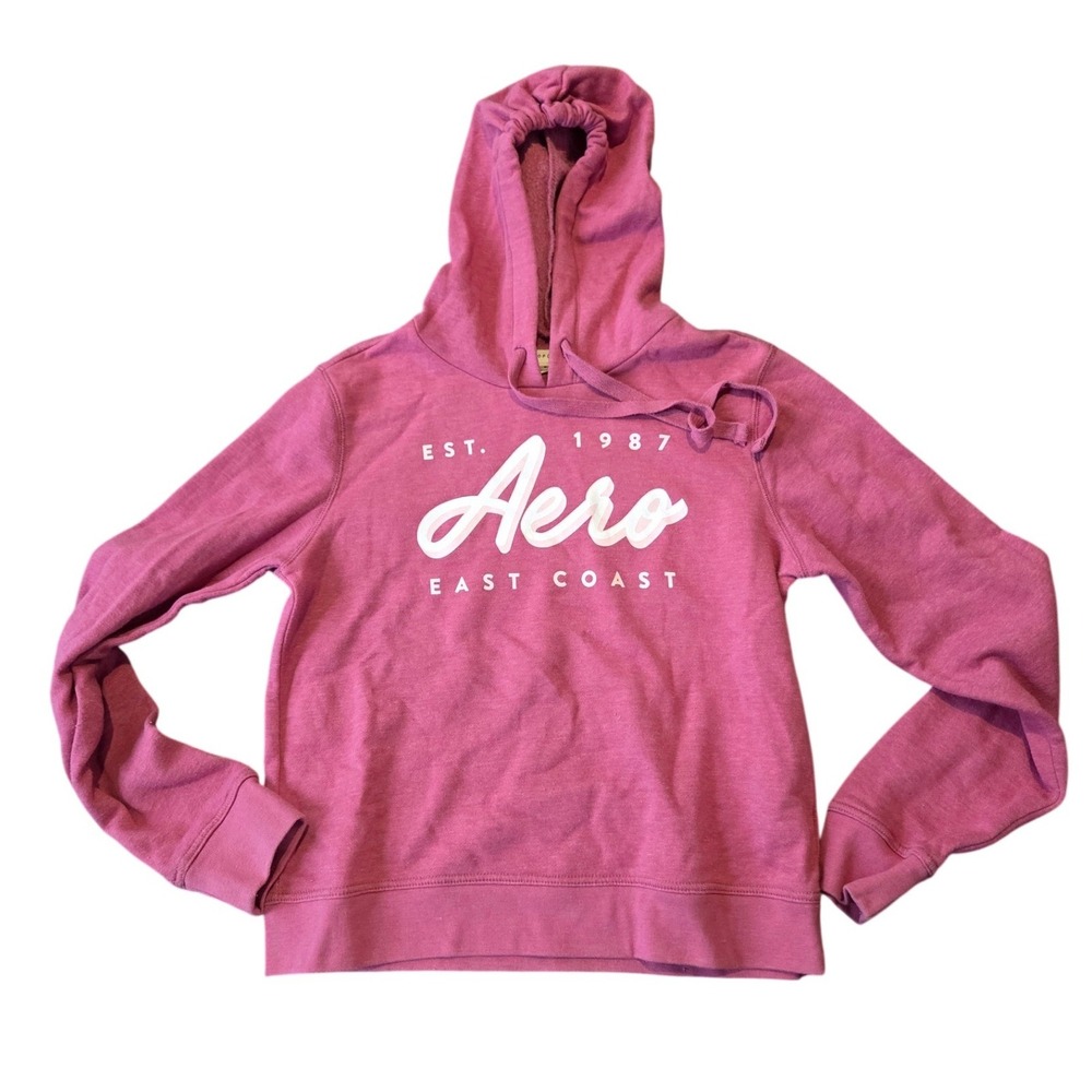 Aeropostale Aero East Coast Pink Hoodie Sweatshirt Women's Medium